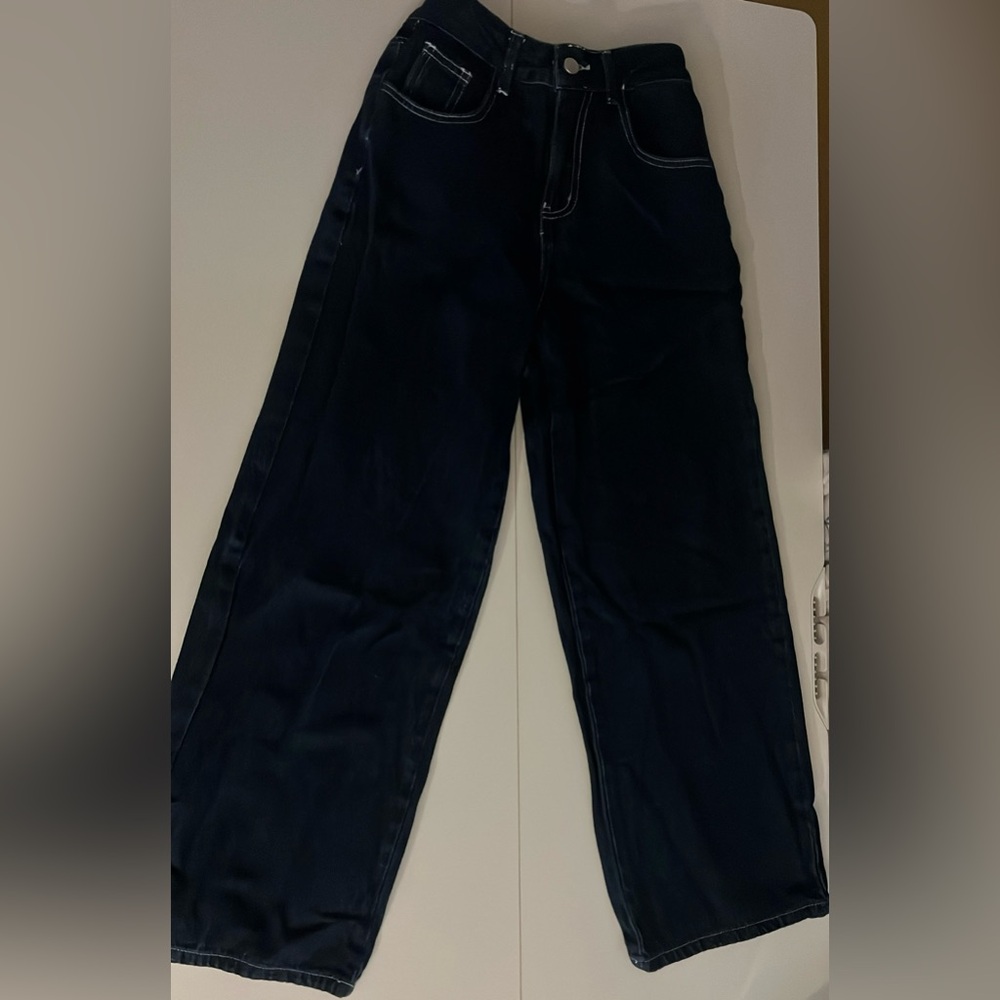 Women's Straight Leg Dark Blue Jeans